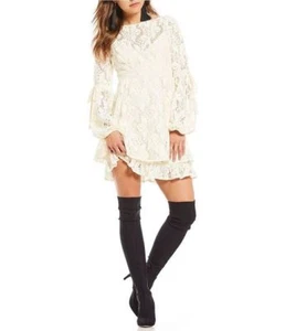 NWT $128:  FREE PEOPLE Rubi Crochet Lace Mini Dress in Cream  Sz: XS - Bild 1 von 12
