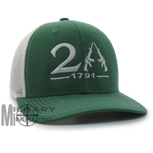 2nd Amendment 1791 Green / White hat cap Trucker Mesh Tactical Operator Snapback - Picture 1 of 5