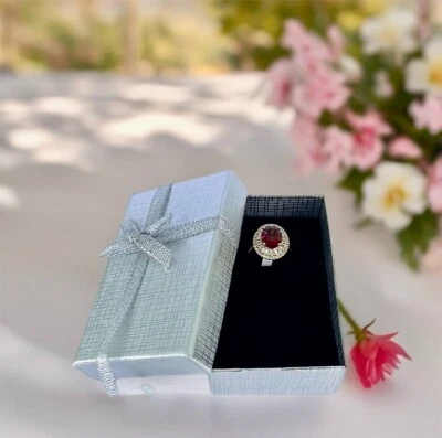 Женское кольцо с имитацией красного рубина позолота 14 карат размер 6 Oro Laminado - Изображение 1 из 4