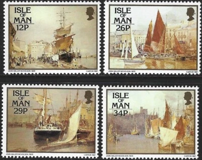 1987 Isle of Man Sg 340/343 Paintings by John Miller Nicholson MNH Foto 1 de 2