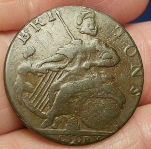 RARE EVASION HALFPENNY "BRITONS GLORY" NOT ENGLANDS GLORY  S318 - Picture 1 of 2