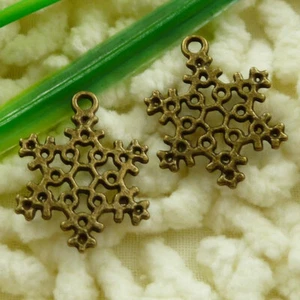 195 piezas Dijes Dijes Copos de Nieve Enchapados en Bronce 23X17MM S1549 HAZLO TÚ MISMO Joyería - Imagen 1 de 6