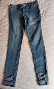 Tractr Girls Skinny Jeans With Ankle Bows. Sz 10 - Picture 1 of 6