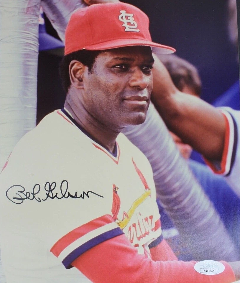 Bob Gibson (d.2020) St Louis Cardinals Signed Autographed Vintage 8x10 Photo JSA - Image 1 of 4