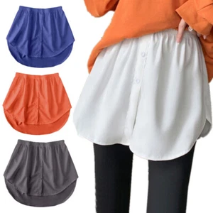Adjustable Women Mini Skirt Shirt Extenders Layering Fake Top Lower Sweep S-5XL - Picture 1 of 117