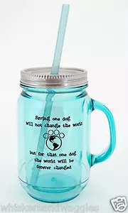 Dog Speak Mason Barattolo Stile Isolato 20 oz Tazza - Salvare un cane... - Foto 1 di 1