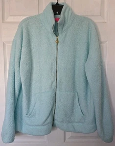 Chaqueta Sherpa Usada en Excelente Condición Talla M Lilly Pulitzer Para Mujer Cremallera Completa Polar Azul Marino - Imagen 1 de 8