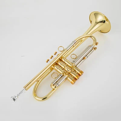 Trumpet Brass body Gold-Plated B Flat Trumpet Professional Brass Instrument  - Image 1 of 4