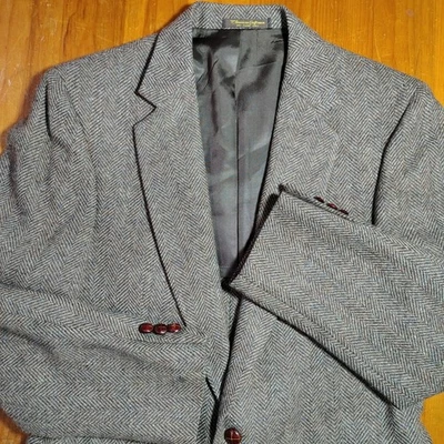 Chaqueta Blazer Andhurst American Craftsmen Herringbone Tweed Para Hombre Marrón 40R Foto 1 de 4