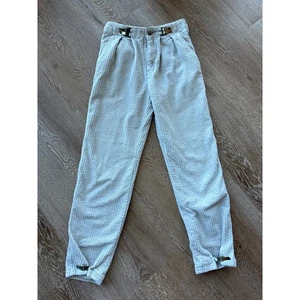 JAG Size 8 Corduroy Pants Buckle Cinch Waist Ankle Tapered Vintage Ivory - Picture 1 of 7