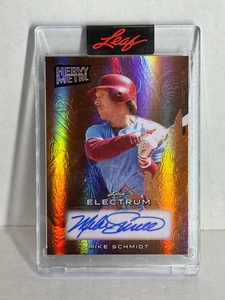 MIKE SCHMIDT HOF AUTO 2024 Leaf Electrum SP /15 HEAVY METAL Phila. Phillies - Picture 1 of 2