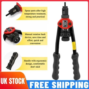 M3 M4 M5 M6 M8 12" Hand Riveter Tool Kit with 50pcs Nut & 1 Wrench Labor Saving - Picture 1 of 11