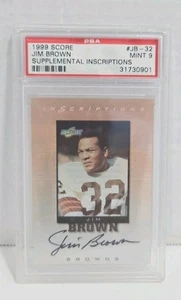 1999 Score Supplemental Inscriptions Jim Brown Auto Rare #JB-32 PSA 9 - Picture 1 of 2