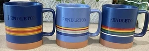 PENDLETON National Parks Woolen Mills Coffee Mugs Collectible Set Blue Red Tan - Picture 1 of 5