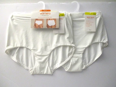 Warners Brief panties~2 pair high waist front smoothing size 6/M - Image 1 of 3