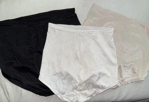 Set 3 Vintage Shaper Höschen hochgeschnitten Slip Control Back Naht schwarz beige weiß XL 32 - Bild 1 von 12