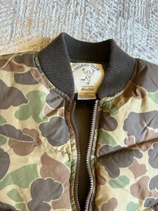 VTG Frogskin Camo Jacket Mens Med Green Puffer Coat Vest Removable Sleeves READ - Picture 1 of 24
