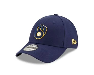 Gorra de liga ajustable New Era 940 ~ Milwaukee Brewers azul marino - Imagen 1 de 1