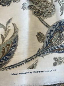Echo Ishana Fabric 2.25" remnant read description 2nd indigo blue - Picture 1 of 4