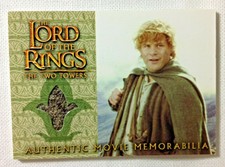 Topps Lord of the Rings LOTR SAM'S VOYAGE Veste Film Memorabilia Costume carte