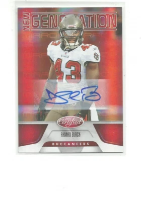 2011 CERTIFIED MIRROR RED SIGNATURES #153 AHMAD BLACK  AUTO 185/250 - Image 1 of 2