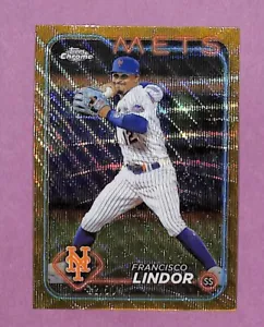 2024 Topps cromo #137 Francisco Lindor refractor onda dorada/50 - Imagen 1 de 2