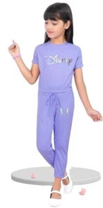 Disney Girls Co-Ord Pastel Lavender Pink 2 piece Jogger Set Travelling outfit - Picture 1 of 4