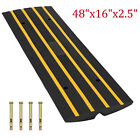 48"x16"x2.5" Rubber Curb Ramps, Cable Cover Curbside Bridge Ramp 15 Ton Capacity