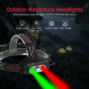 360° Rotating COB+LED Headlamp USB Rechargeable Headlight Outdoor Lamp Light - Picture 1 of 11