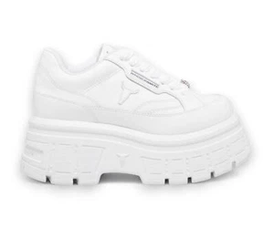 Windsor Smith Womens White Chunky Trainers Leather Platform Sneakers - Swerve - Picture 1 of 9