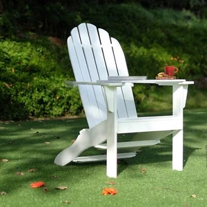 Cambridge Casual Bentley Adirondack Chair with Tray Table Solid Wood/White - Picture 1 of 5