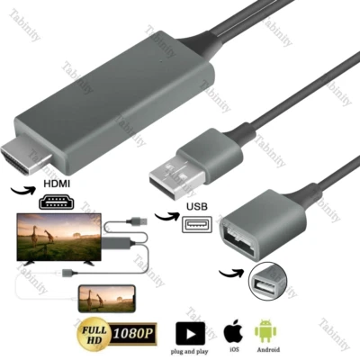 1080P HD HDMI Mirroring Cable AV TV HDTV Adapter Cord For Android iPhone iPad  - Image 1 of 4