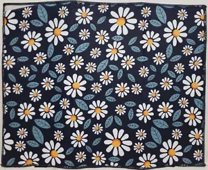 Tappetino Asciugapiatti Stampato in Microfibra (15""x19"") FIORI MARGHERITA, retro nero, SB - Foto 1 di 15