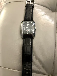 GOER Men’s Watch Black Face Silver Trim - Picture 1 of 5