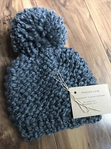 NEW Hand Knitted Baby Boy Girl Beanie Hat Cap Newborn Gray - Picture 1 of 1