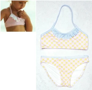 girl's HEIDI KLEIN "2-pc" fun floral "top + bottom" goop bikini $125  7/8 yr - Picture 1 of 7