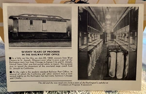 1934 Advertising Railway Post Office at Burlington World Fair Expo Postcard C29 - Picture 1 of 5