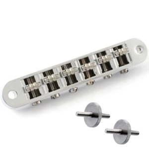 NEW Roller Tunematic BRIDGE for Gibson Les Paul SG TuneOMatic - CHROME - Picture 1 of 2