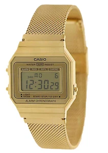 Casio Women's Super Slim Gold Tone Resin/Stainless Steel Mesh Watch A700WMG-9A - Picture 1 of 4