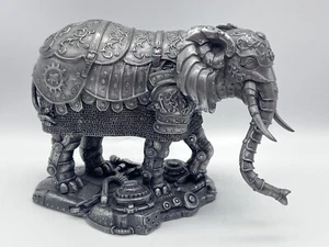 Veronese Metallic Silver Pewter Finish Mechanical Steampunk Elephant Statue - Picture 1 of 8