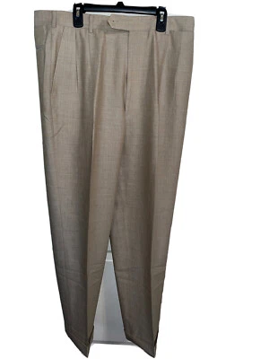 Belvest Single Pleat Slash Pockets Beige Tones Men's Pants Size 36W X 33L - Image 1 of 4