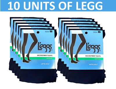 Conjunto de 10 medias de microfibra Leggs informales para mujer negras opacas talla B Foto 1 de 4