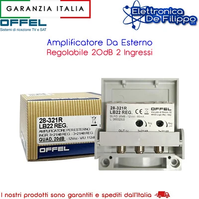 Amplificatore Da Esterno Regolabile 20dB 2 Ingressi - Immagine 1 di 2