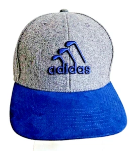 Adidas 3 Stripes Club Grey  w/Blue Rim Polyester Wool Sweatband Cap GV2444 - Picture 1 of 14