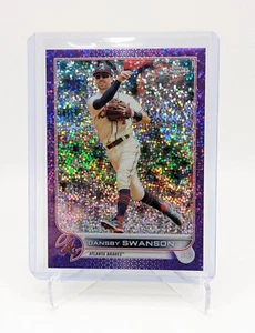 2022 Topps Chrome #46 Dansby Swanson PURPLE SPECKLE REFRACTOR /299 ATL Braves - Picture 1 of 3