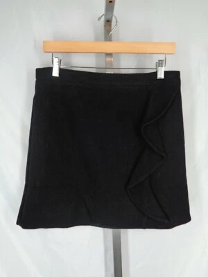 Minifalda J Crew Mercantile negra con volantes de lana talla 8 nueva Foto 1 de 4