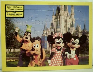 Vintage Jaymar Walt Disney Characters Inlaid Puzzle 30 Pieces Goofy Pluto Mickey - Picture 1 of 4