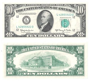 1950-E $10 San Francisco District Federal Reserve Note Fr. 2015-L Unc. #5922 - Picture 1 of 1
