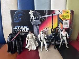 STAR WARS FIGURES POTF - DEATH STAR ESCAPE SET + DARTH - LUKE - LEIA - TROOPERS - Picture 1 of 16