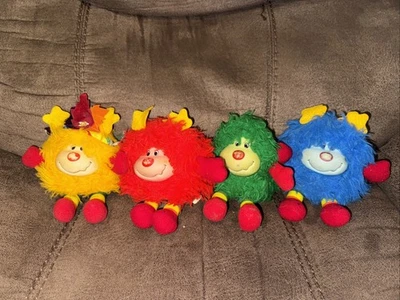 Set Of 4 Hallmark Rainbow Brite Sprite Plush Stuffed Animals 6" from 1983-1984 - Image 1 of 4